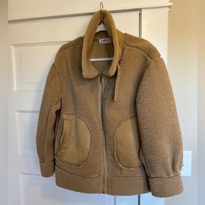 Brown sherling bomber jacket
